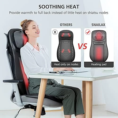 Shiatsu Neck & Back Massager with Heat — Massage Chairs, Snailax