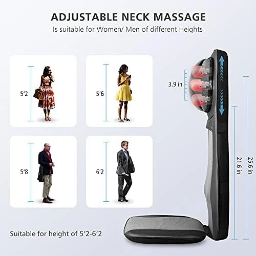 Shiatsu Neck & Back Massager with Heat — Massage Chairs, Snailax