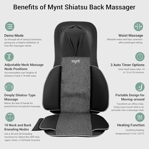 Shiatsu Neck and Back Massager with Heat — Massage Chairs, Mynt
