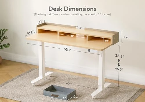 Standing Desk with Drawers, Storage Shelf and Splice Board — Standing Desk, Claiks