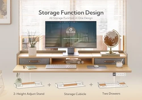Standing Desk with Drawers, Storage Shelf and Splice Board — Standing Desk, Claiks