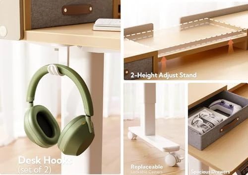 Standing Desk with Drawers, Storage Shelf and Splice Board — Standing Desk, Claiks