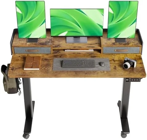 Standing Desk with Drawers, Storage Shelf and Splice Board — Standing Desk, Claiks
