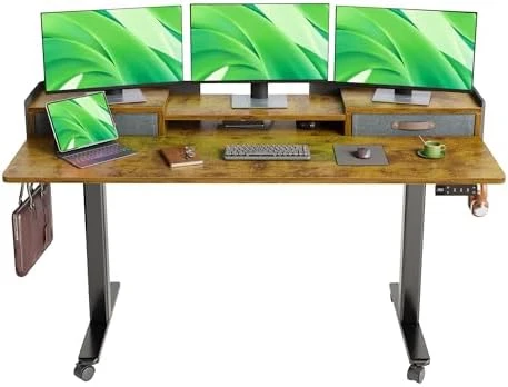 Standing Desk with Drawers, Storage Shelf and Splice Board — Standing Desk, Claiks