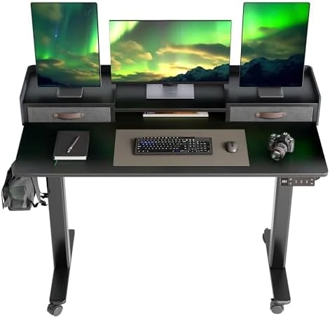 Standing Desk with Drawers, Storage Shelf and Splice Board — Standing Desk, Claiks