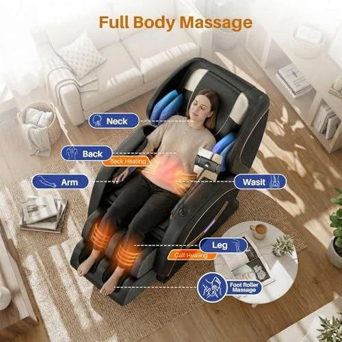 Zero Gravity Massage Chair with Back Heat and Foot Massage — Massage Chairs, ficsmate