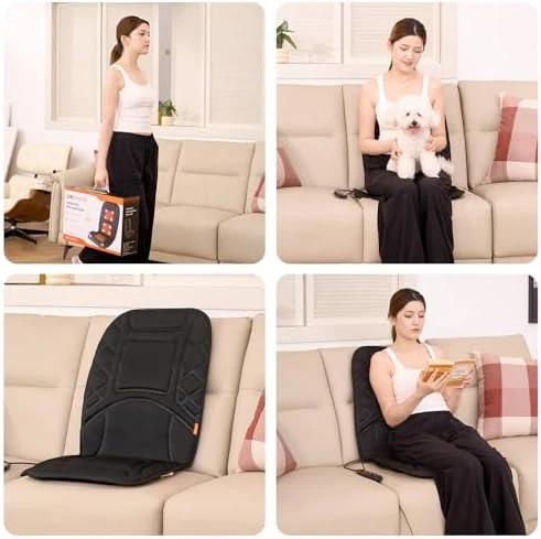 10 Vibrating Massage Nodes Back Massager Chair Pad for Pain Relief Home Office Use — Massage Chairs, CARSHION