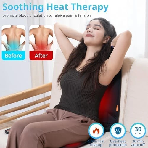 10 Vibration Motors Massage Seat Cushion with Heat — Massage Chairs, CARSHION