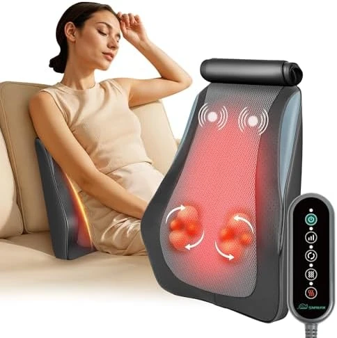 Back Massager for Back Pain Deep Tissue, Shiatsu Neck Back Massager with Heat, 3D Kneading Chair Massage Pillow, Neck... — Massage Chairs, Snailax