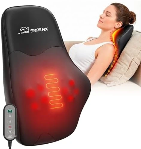 Back Massager for Back Pain Deep Tissue, Shiatsu Neck Back Massager with Heat, 3D Kneading Chair Massage Pillow, Neck... — Massage Chairs, Snailax