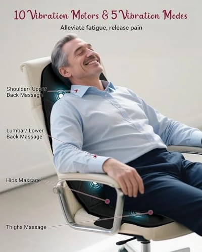 Back Massager for Chair with Heat — Massage Chairs, THERAZZAGGE