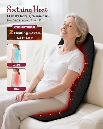 Back Massager for Chair with Heat — Massage Chairs, THERAZZAGGE