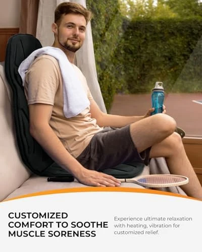 Back Massager with Heat, 8 Vibrating Motors, Massage Chair Pad — Massage Chairs, CooCoCo
