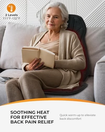 Back Massager with Heat, 8 Vibrating Motors, Massage Chair Pad — Massage Chairs, CooCoCo