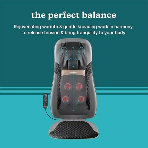 Back Massager with Heat, Shiatsu Elite II Heated Neck and Back Massage Cushion — Massage Chairs, Homedics