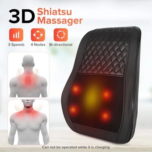 Cordless Neck and Back Massager with Heat — Massage Chairs, AERLANG