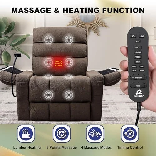Dual Motor Recliner Chair with Heat & Massage — Massage Chairs, SUKACH