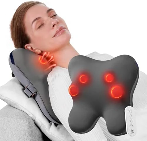 Ezback Plus Shiatsu Massage Pillow with Heat and Remote — Massage Chairs, BOB AND BRAD