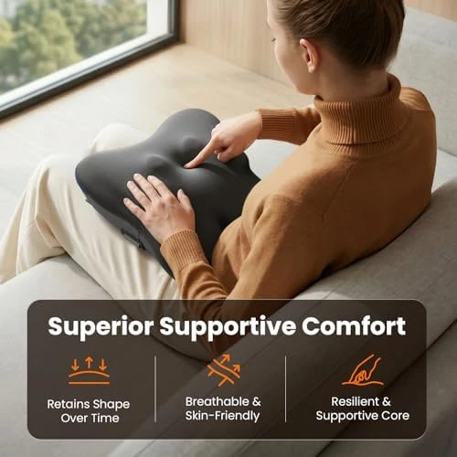Ezback Plus Shiatsu Massage Pillow with Heat and Remote — Massage Chairs, BOB AND BRAD
