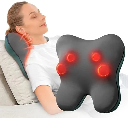 Ezback Plus Shiatsu Massage Pillow with Heat and Remote — Massage Chairs, BOB AND BRAD