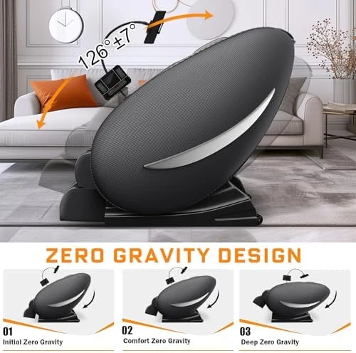 Full Body Massage Chair Recliner with Zero Gravity, Heat Therapy & Air Compression — Massage Chairs, GDFStudio