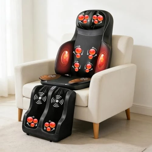 Full Body Massage Mat for Neck Back Foot Calf with Heat and Vibration — Massage Chairs, Visit the Beloving Store