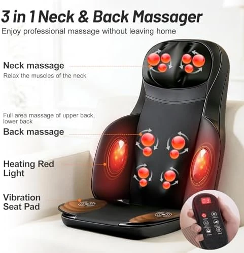 Full Body Massage Mat for Neck Back Foot Calf with Heat and Vibration — Massage Chairs, Visit the Beloving Store