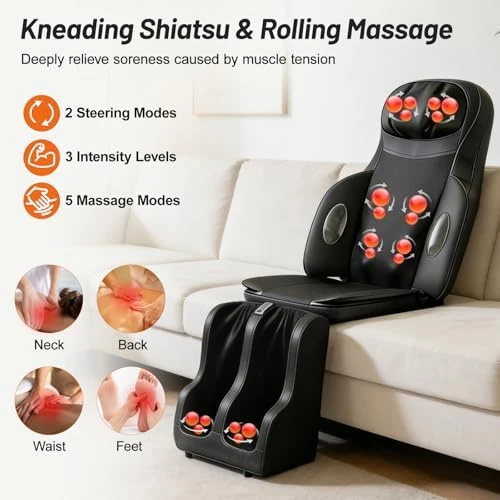 Full Body Massage Mat for Neck Back Foot Calf with Heat and Vibration — Massage Chairs, Visit the Beloving Store