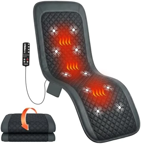 Full Body Massage Mat with Heat [2026 Upgraded], 10-Motor Vibration Massage Pad for Chair Bed Sofa, 2 Heat Levels, 5... — Massage Chairs, Heycool