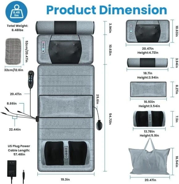 Full Body Massage Mat with Heat — Massage Chairs, KinWarmth