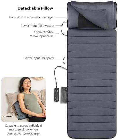 Full Body Massage Mat with Movable Neck Pillow — Massage Chairs, COMFIER