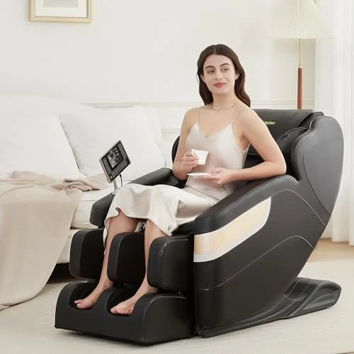 Full Body Zero Gravity Massage Recliner with Auto Modes, LCD, Bluetooth, Foot Massage — Massage Chairs, Real Relax