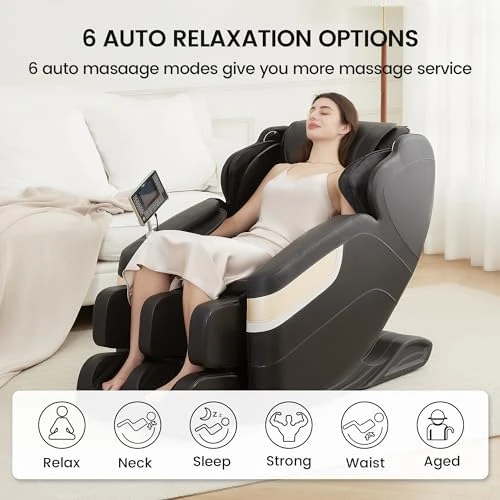 Full Body Zero Gravity Massage Recliner with Auto Modes, LCD, Bluetooth, Foot Massage — Massage Chairs, Real Relax