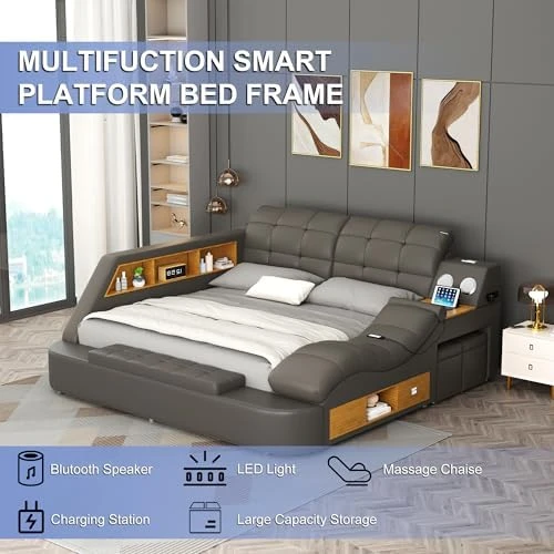King Size Smart Multifunctional Bed Frame — Smart Bed, AF ARTISAN FURNITURE