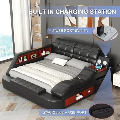 King Size Smart Multifunctional Bed Frame — Smart Bed, AF ARTISAN FURNITURE
