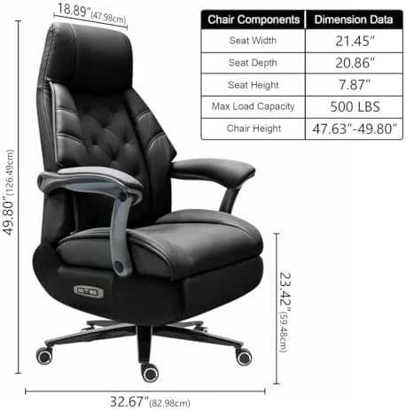Magnus Massage Office Chair with Ventilation and Heating, Power Recliner with Footrest — Massage Chairs, Kinnls