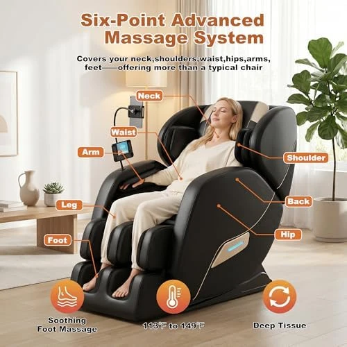 Massage Chair Full Body Zero Gravity Recliner with Heat — Massage Chairs, Casaphoria