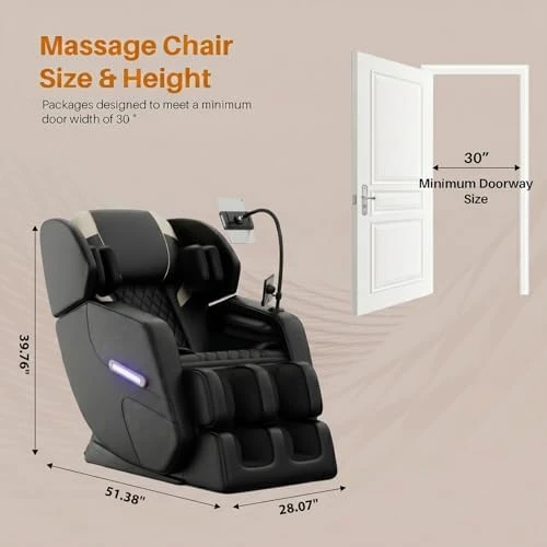 Massage Chair Full Body, Zero Gravity Recliner with Back Heat, 6 Fixed Rollers, Foot Massage, Airbags, Bluetooth,... — Massage Chairs, ficsmate