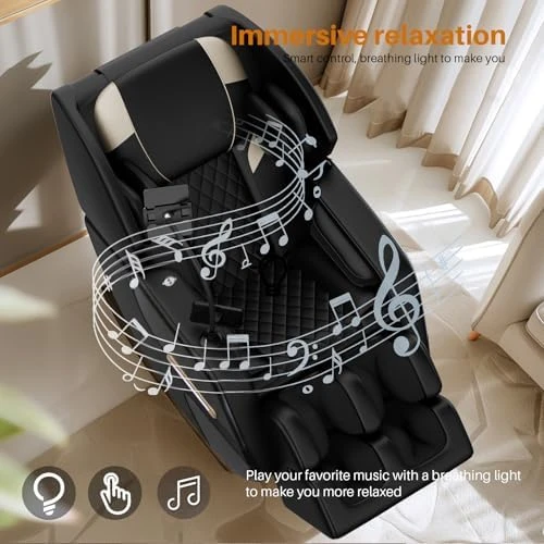 Massage Chair Full Body, Zero Gravity Recliner with Back Heat, 6 Fixed Rollers, Foot Massage, Airbags, Bluetooth,... — Massage Chairs, ficsmate