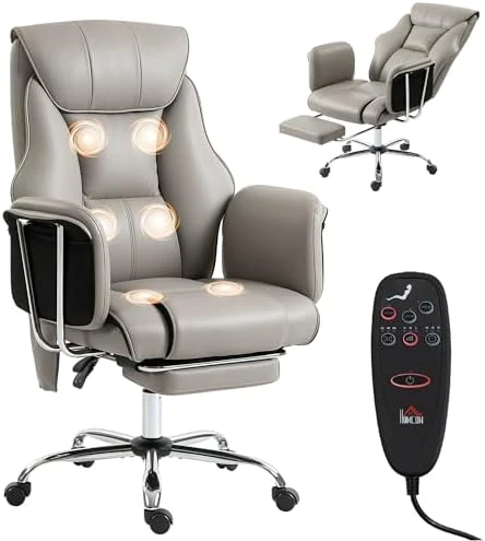 Massage Office Chair with 6-Point Vibration — Massage Chairs, HOMCOM