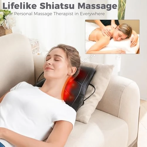 Neck and Back Massager with Heat — Massage Chairs, Brelley