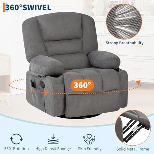 Oversized Wide Recliner Chair with Heat and Vibration Massage — Massage Chairs, GarveeHome