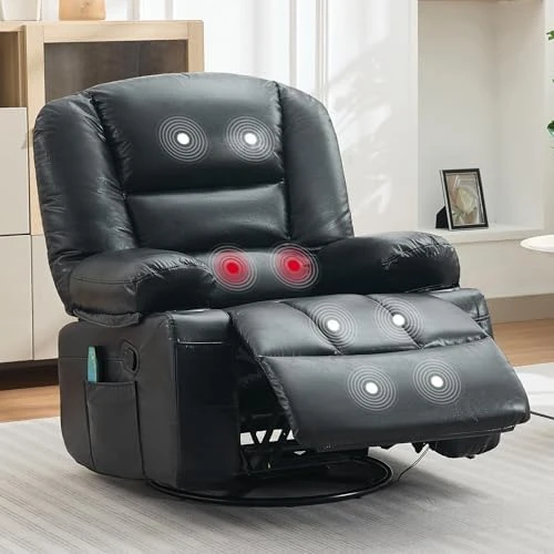 Oversized Wide Recliner Chair with Heat and Vibration Massage — Massage Chairs, GarveeHome