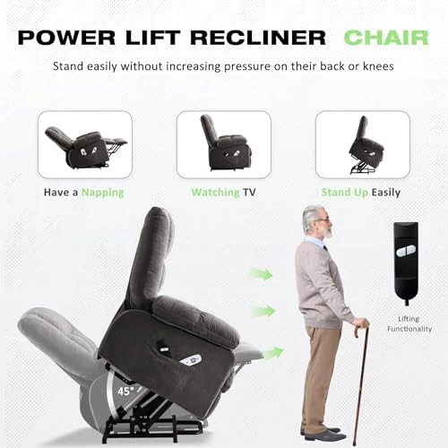 Power Lift Recliner Chair with Massage and Heat — Massage Chairs, BOSMILLER
