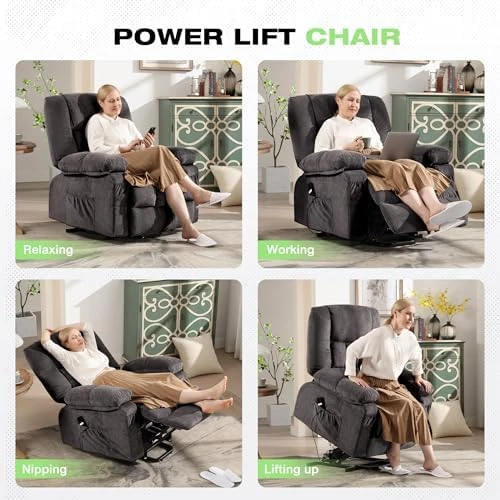 Power Lift Recliner Chair with Massage and Heat — Massage Chairs, BOSMILLER