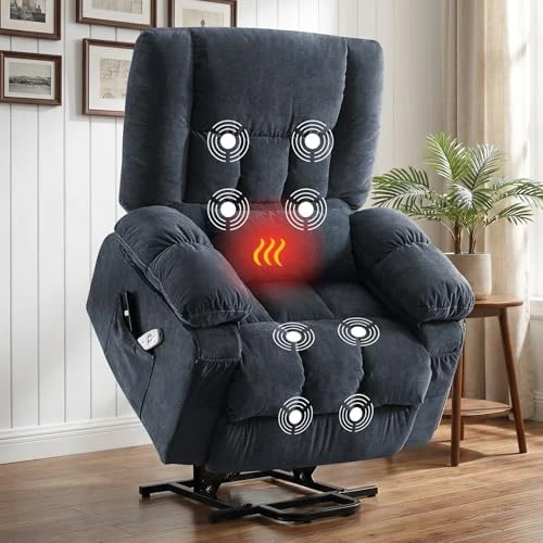 Power Lift Recliner Chair with Massage and Heat — Massage Chairs, BOSMILLER
