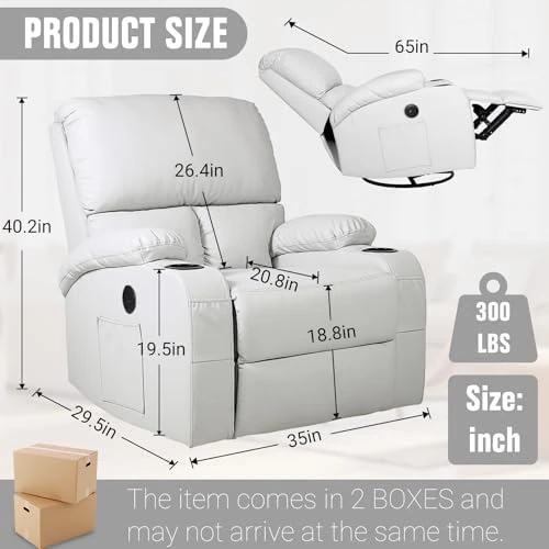 Rocking Recliner Chair with Vibration Massage and Heat — Massage Chairs, LEVELEVE