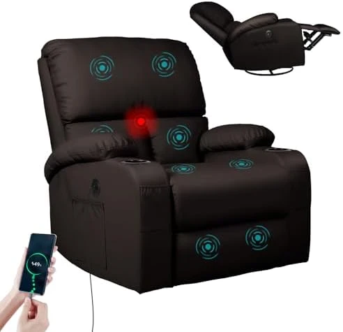 Rocking Recliner Chair with Vibration Massage and Heat — Massage Chairs, LEVELEVE
