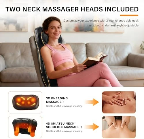 Shiatsu Neck Back Massager Chair Cushion with Heat — Massage Chairs, MAIBOLE