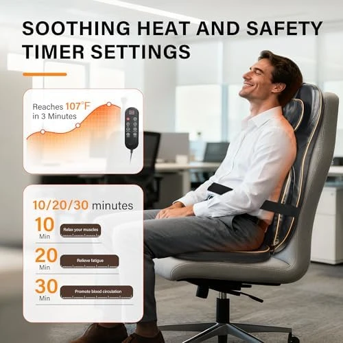 Shiatsu Neck Back Massager Chair Cushion with Heat — Massage Chairs, MAIBOLE